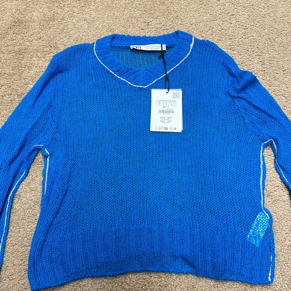 Zara women Wool Blend Openwork Knit Sweater Limited Edition. Size Small. NWT! - Picture 5 of 8